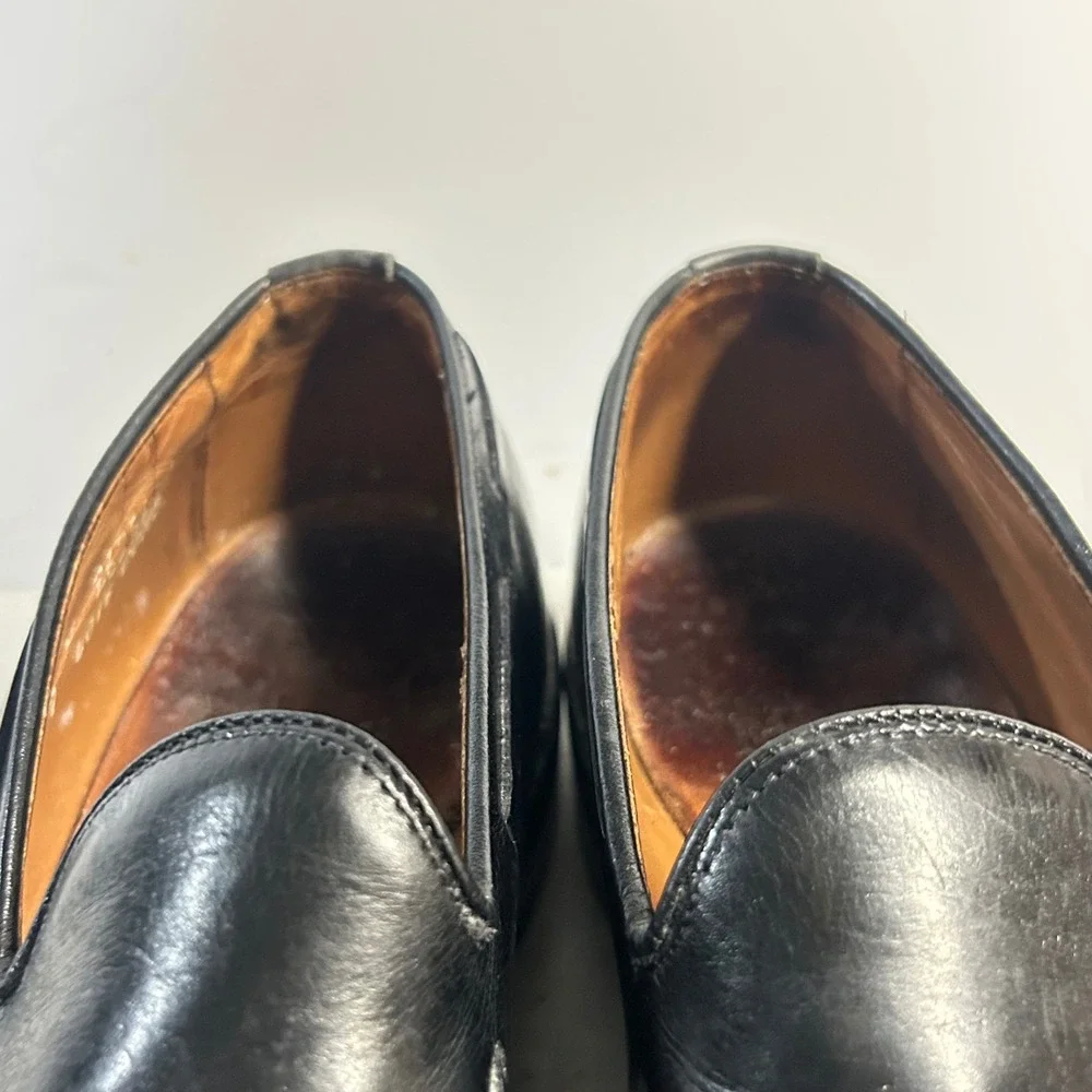 Allen Edmonds Grayson Tassel Loafers Black Leather Mens 7 D Dress Shoes USA